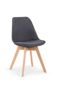 SCAUN DINING K303, GRI INCHIS/FAG, CU TAPITERIE DIN STOFA SI PICIOARE DIN LEMN MASIV, STIL MODERN