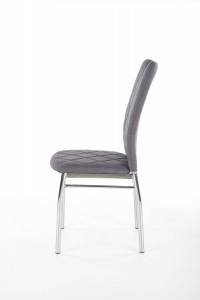SCAUN DINING K309, GRI DESCHIS/CROM, CU TAPITERIE DIN STOFA SI PICIOARE DIN METAL, STIL MODERN - Img 3