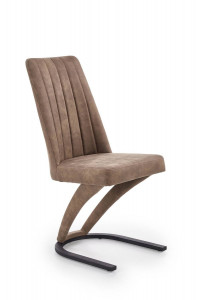 SCAUN DINING K338, MARO/NEGRU, CU TAPITERIE DIN PIELE ECOLOGICA SI PICIOARE DIN METAL, STIL MODERN