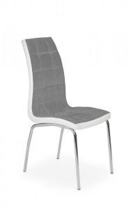 SCAUN DINING K347 GRI/ALB/CROM METAL SI TEXTIL STIL MODERN HALMAR