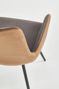 SCAUN DINING K392, GRI/MARO/NEGRU, CU TAPITERIE DIN STOFA FINA SI PICIOARE DIN METAL, STIL MODERN - Img 8