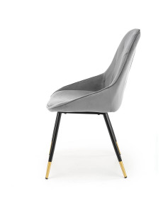 SCAUN DINING K437, GRI/NEGRU/AURIU, CU TAPITERIE DIN CATIFEA SI PICIOARE DIN METAL, STIL MODERN - Img 5