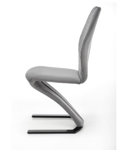 SCAUN DINING K442, GRI/NEGRU, CU TAPITERIE DIN CATIFEA SI PICIOARE DIN METAL, STIL MODERN - Img 4