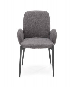 SCAUN DINING K477, GRI/NEGRU, CU TAPITERIE DIN TEXTIL PLUSAT SI PICIOARE DIN METAL, STIL MODERN - Img 6