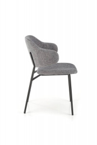 SCAUN DINING K497, GRI/NEGRU, CU TAPITERIE DIN STOFA SI PICIOARE DIN METAL, STIL MODERN - Img 5