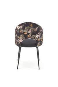 SCAUN DINING K505, MULTICOLOR/NEGRU, CU TAPITERIE DIN CATIFEA SI PICIOARE DIN METAL, STIL MODERN - Img 2