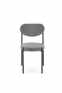 SCAUN DINING K509, GRI/NEGRU, CU TAPITERIE DIN CATIFEA SI PICIOARE DIN METAL, STIL MODERN - Img 5