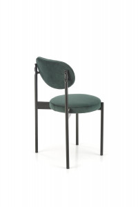SCAUN DINING K509, VERDE INCHIS/NEGRU, CU TAPITERIE DIN CATIFEA SI PICIOARE DIN METAL, STIL MODERN - Img 4