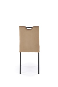 SCAUN DINING K577, BEJ 11/NEGRU, TAPITERIE DIN CATIFEA SI PICIOARE DIN METAL, STIL MODERN - Img 4