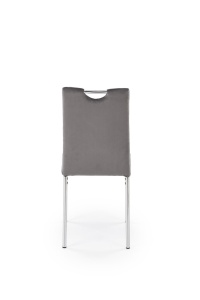 SCAUN DINING K578, GRI 21/CROM, TAPITERIE DIN CATIFEA SI PICIOARE DIN METAL, STIL MODERN - Img 4