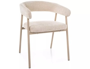 SCAUN DINING KATANA, BEJ 57/CREM, TAPITERIE DIN TEXTIL SI PICIOARE DIN METAL, STIL MODERN