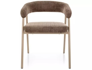 SCAUN DINING KATANA, CAPPUCCINO/CREM, TAPITERIE DIN TEXTIL SI PICIOARE DIN METAL, STIL MODERN - Img 5