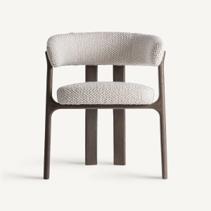 SCAUN DINING KELAN, REALIZAT DIN LEMN DE FRASIN SI TEXTIL BOUCLE, CULOARE BEJ, REALIZAT MANUAL, VICAL HOME - Img 2
