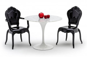 SCAUN DINING KING ARM, NEGRU, DIN POLICARBONAT, STIL MODERN - Img 2