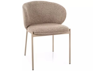 SCAUN DINING KIOTO, BEJ 253/CREM, TAPITERIE DIN TEXTIL SI PICIOARE DIN METAL, STIL MODERN - Img 5