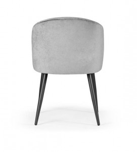 SCAUN DINING KORFU, GRI/NEGRU, TAPITERIE DIN CATIFEA SI PICIOARE DIN METAL, STIL MODERN - Img 3