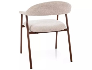 SCAUN DINING LAGOS D RAVEN, BEJ 24/NUC, TAPITERIE DIN TEXTIL SI PICIOARE DIN METAL, STIL MODERN - Img 3