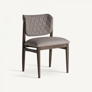 SCAUN DINING LAIVES, MARO DESCHIS SI GRI, REF. 35692, PRELUCRAT MANUAL, CONFECTIONAT DIN LEMN DE FRASIN SI TEXTIL, STIL MODERN - Img 1