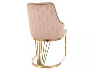 SCAUN DINING/LIVING ALURE VELVET, BEJ BLUVEL 28, CONFECTIONAT DIN METAL SI CATIFEA, STIL MODERN - Img 5