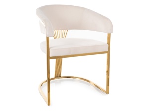 SCAUN DINING/LIVING CROWN BEJ BLUVEL 22/AURIU, CONFECTIONAT DIN METAL SI CATIFEA, STIL MODERN