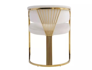 SCAUN DINING/LIVING CROWN BEJ BLUVEL 22/AURIU, CONFECTIONAT DIN METAL SI CATIFEA, STIL MODERN - Img 5