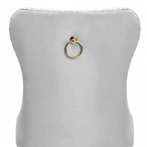 SCAUN DINING MADAME GLAMOUR, GRI/CROM, TAPITERIE DIN CATIFEA SI PICIOARE DIN METAL, STIL MODERN - Img 4
