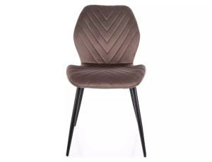 SCAUN DINING MIKE, CAPPUCCINO BLUVEL 38/NEGRU MAT, TAPITERIE DIN CATIFEA SI PICIOARE DIN METAL, STIL MODERN - Img 3