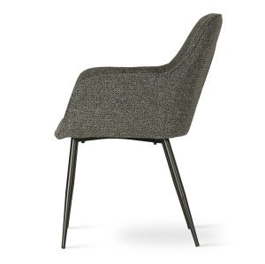 SCAUN DINING NANO, GRI/NEGRU, CONFECTIONAT DIN TAPITERIE DIN TEXTIL, SPUMA SI PICIOARE DIN METAL, STIL MODERN - Img 3