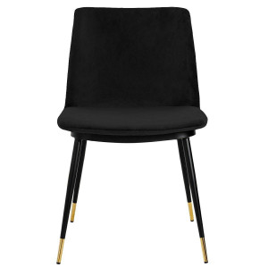 SCAUN DINING NEGRU/AURIU, CU TAPITERIE DIN CATIFEA, DIEGO STIL MODERN - Img 4