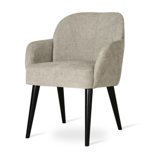 SCAUN DINING ORELI SUPREME, CONFECTIONAT DIN LEMN, SPUMA, ARCURI SI TEXTIL, BEJ/NEGRU, STIL MODERN