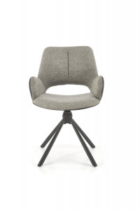SCAUN DINING PIVOTANT K494, GRI/NEGRU, TAPITERIE DIN STOFA SI PIELE ECOLOGICA SI PICIOARE DIN METAL, STIL MODERN - Img 4