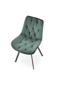 SCAUN DINING PIVOTANT K519, VERDE/NEGRU, TAPITERIE DIN CATIFEA SI PICIOARE DIN METAL , STIL MODERN - Img 3