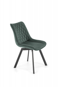 SCAUN DINING PIVOTANT K520, VERDE/NEGRU, TAPITERIE DIN CATIFEA SI PICIOARE DIN METAL , STIL MODERN - Img 2