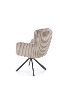 SCAUN DINING PIVOTANT K572, GRI/NEGRU, TAPITERIE DIN STOFA SI PICIOARE DIN METAL, STIL MODERN - Img 2