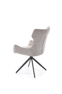 SCAUN DINING PIVOTANT K573, GRI/NEGRU, TAPITERIE DIN STOFA SI PICIOARE DIN METAL, STIL MODERN - Img 2