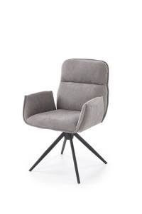 SCAUN DINING PIVOTANT K574, GRI/NEGRU, TAPITERIE DIN STOFA SI PICIOARE DIN METAL, STIL MODERN