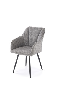 SCAUN DINING PIVOTANT K576, GRI/NEGRU, TAPITERIE DIN STOFA SI PICIOARE DIN METAL, STIL MODERN - Img 6