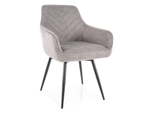 SCAUN DINING PIVOTANT SERVIO, GRI 07/NEGRU, DIN STOFA SI METAL, STIL MODERN