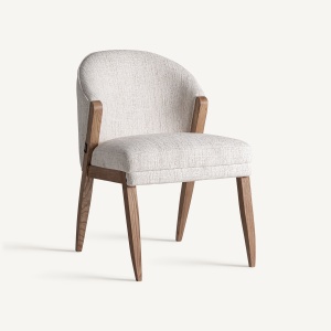 SCAUN DINING PRATI, REALIZAT DIN LEMN DE PIN SI TEXTIL, CULOARE MARO/BEJ, REALIZAT MANUAL, VICAL HOME