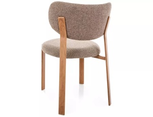 SCAUN DINING RIN D, CAPPUCCINO 256/STEJAR, TAPITERIE DIN TEXTIL SI PICIOARE DIN METAL, STIL MODERN - Img 3