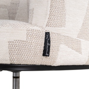 SCAUN DINING ROTATIV CU ROTI, ROCHENNE, REALIZAT DIN METAL, LEMN DE FAG SI TEXTIL, CULOARE BEJ, DESIGN DEOSEBIT, RICHMOND INTERIORS - Img 2