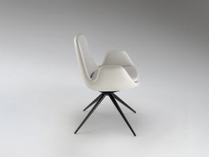 SCAUN DINING ROTATIV, DIN METAL SI TEXTIL, ZUNA, DE CULOARE ALB/GALBUI, DESIGN MODERN, SCHULLER - Img 3