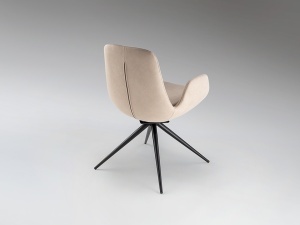 SCAUN DINING ROTATIV, DIN METAL SI TEXTIL, ZUNA, DE CULOARE BEJ, DESIGN MODERN, SCHULLER - Img 4
