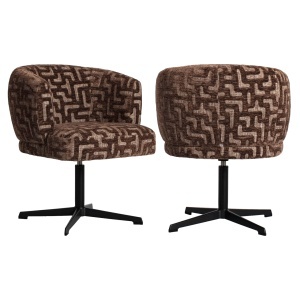 SCAUN DINING ROTATIV, DINAN, REALIZAT DIN METAL, PLACAJ SI TEXTIL IGNIFUG, CULOARE MARO, DESIGN DEOSEBIT, RICHMOND INTERIORS