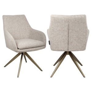 SCAUN DINING ROTATIV LISONNE, REALIZAT DIN METAL, LEMN DE FAG SI TEXTIL IGNIFUG, CULOARE MARO, DESIGN DEOSEBIT, RICHMOND INTERIORS
