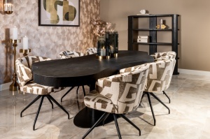 SCAUN DINING ROTATIV, MILLY, REALIZAT DIN METAL, FURNIR SI TEXTIL, CULOARE CREM, DESIGN DEOSEBIT, RICHMOND INTERIORS - Img 5