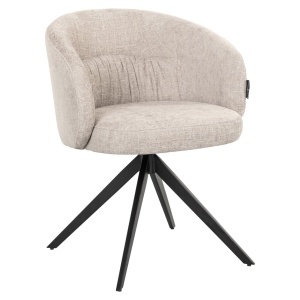 SCAUN DINING ROTATIV OLIVIA, REALIZAT DIN METAL SI TEXTIL, CULOARE CREM, DESIGN DEOSEBIT, RICHMOND INTERIORS - Img 3