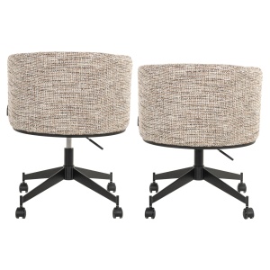 SCAUN DINING ROTATIV ROCHENNE, REALIZAT DIN METAL, LEMN DE FAG SI TEXTIL, CULOARE CREM/MARO, DESIGN DEOSEBIT, RICHMOND INTERIORS - Img 4