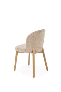 SCAUN DINING STIL BASSO, BEJ 14/STEJAR NATURAL, CU TAPITERIE DIN STOFA SI PICIOARE DIN LEMN MASIV, STIL CLASIC - Img 2