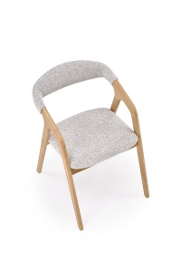 SCAUN DINING STIL BUENO, GRI DESCHIS/STEJAR, 52x62x72 cm, CONFECTIONAT DIN LEMN SI TAPITERIE DIN STOFA, STIL MODERN - Img 6